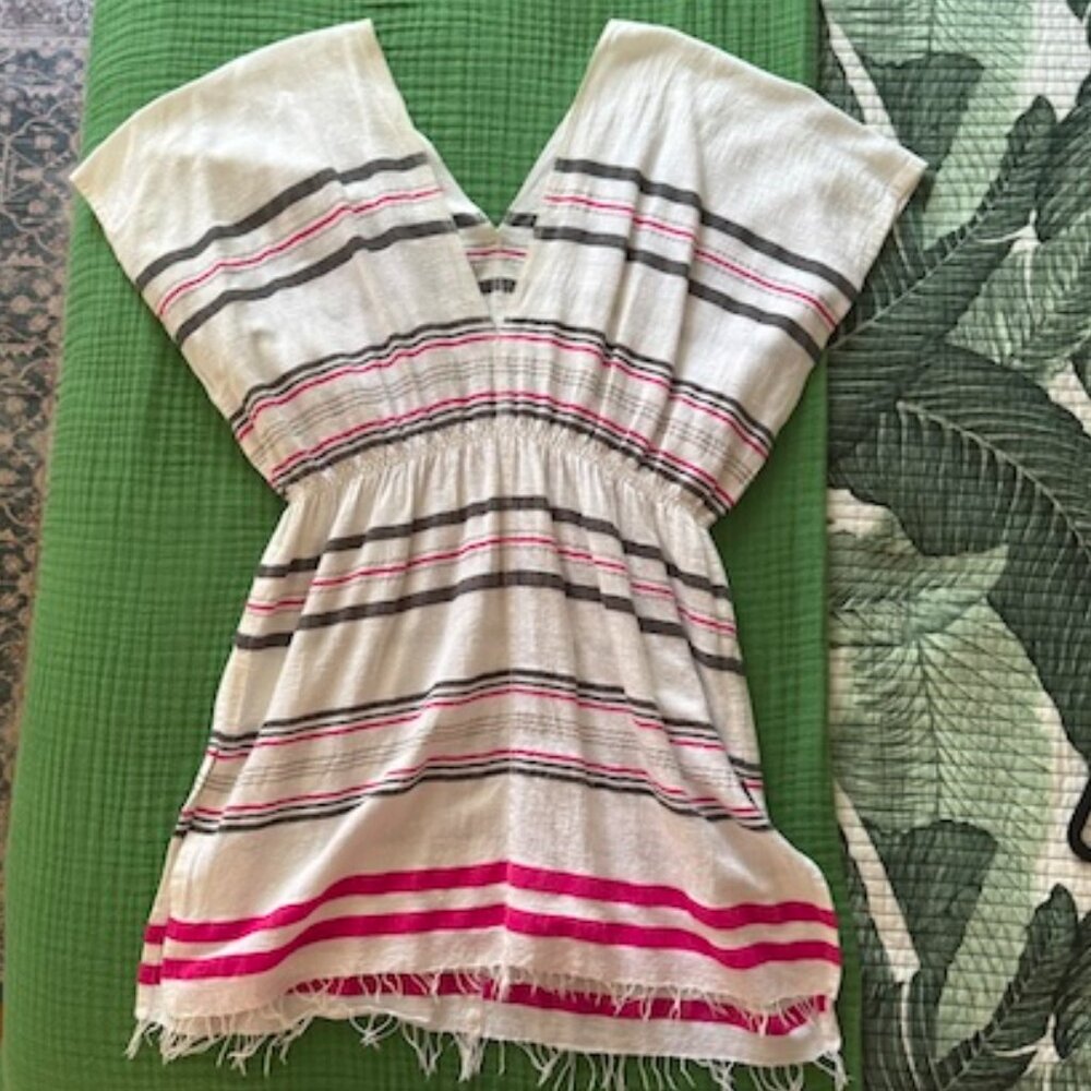 Lemlem Cotton Caftan Swim Cover Up Dress - Small